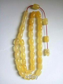 NATURAL AMBER Islamic Rosary Prayer 33 Beads 29,5 g, 1,04 oz, 9 mm