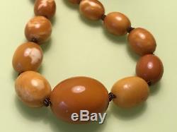 NATURAL BALTIC AMBER BUTTERSCOTCH EGG YOLK NECKLACE 31gr ANTIQUE HAND KNOTTED