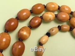 NATURAL BALTIC AMBER BUTTERSCOTCH EGG YOLK NECKLACE 31gr ANTIQUE HAND KNOTTED