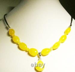NATURAL BALTIC AMBER Necklace STERLING SILVER Amber PENDANT NECKLACE 11gr