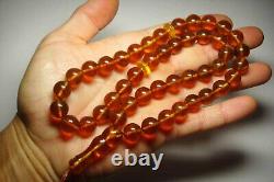 NATURAL BALTIC AMBER ROSARY misbah 45 Islamic prayer beads amber Tasbih PRESSED