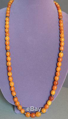 Natural Baltic Butterscotch Amber Beaded Necklace 46 Grams