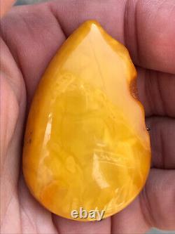 NATURAL OLD ANTIQUE YELLOW BUTTERSCOTCH BALTIC AMBER BROOCH 14,9 gr