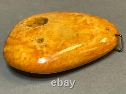 NATURAL OLD ANTIQUE YELLOW BUTTERSCOTCH BALTIC AMBER PENDANT 25,8 gr