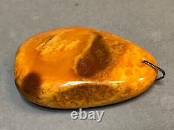 NATURAL OLD ANTIQUE YELLOW BUTTERSCOTCH BALTIC AMBER PENDANT 25,8 gr