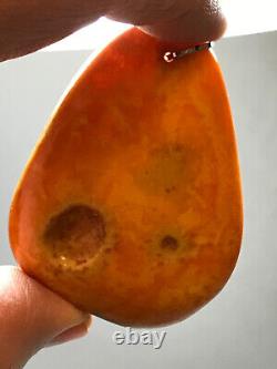 NATURAL OLD ANTIQUE YELLOW BUTTERSCOTCH BALTIC AMBER PENDANT 25,8 gr