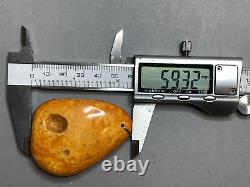 NATURAL OLD ANTIQUE YELLOW BUTTERSCOTCH BALTIC AMBER PENDANT 25,8 gr