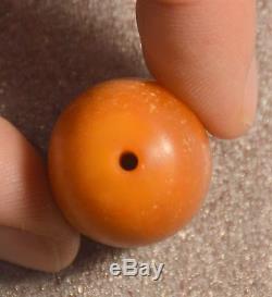 NATURAL OPAQUE BALTIC AMBER 8gr POLISHED BEAD OVAL BUTTERSCOTCH EGG YOLK YELLOW