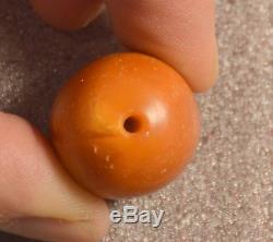 NATURAL OPAQUE BALTIC AMBER 8gr POLISHED BEAD OVAL BUTTERSCOTCH EGG YOLK YELLOW