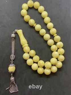NATURAL PRESSED BALTIC AMBER Prayer Bead Rosary Tasbih Misbaha