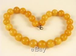 Natural 18mm Old Baltic Vintage Antique Amber round Beads Necklace 96g 241