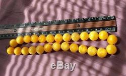 Natural 19mm Old Baltic Vintage Antique Amber round Beads Necklace