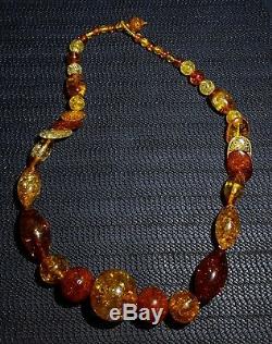 Natural 29.5 Baltic Honey Amber Graduated Bead Necklace 156g