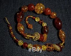 Natural 29.5 Baltic Honey Amber Graduated Bead Necklace 156g