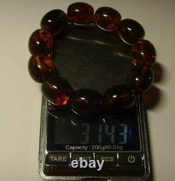 Natural Amber Bracelet Genuine Baltic Amber pressed beads 31,43 gr