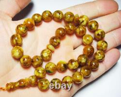 Natural Amber Islamic Prayer Beads Baltic Amber Misbaha Tasbih pressed