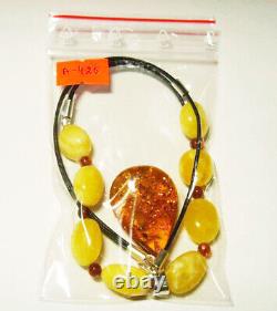 Natural Amber Pendant Necklace Baltic Amber collar Baltic Amber stones jewelry