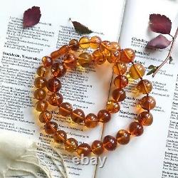 Natural Amber necklace baltic amber from Sweden 75g 61CM big beads
