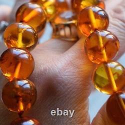 Natural Amber necklace baltic amber from Sweden 75g 61CM big beads