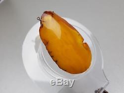 Natural Antique 16.87 gr. Butterscotch Egg Yolk Baltic Amber Pendant