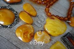 Natural Antique 263 gr. Butterscotch Egg Yolk Honey Baltic Amber Jewelery