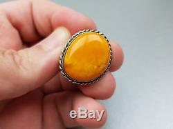 Natural Antique 7.99 gr. Butterscotch Egg Yolk Baltic Amber Ring