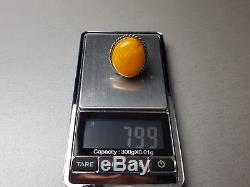 Natural Antique 7.99 gr. Butterscotch Egg Yolk Baltic Amber Ring