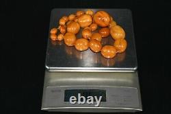 Natural Antique Baltic Amber Butterscotch Egg Yolk Large Beads Necklace 96 Grams