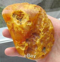 Natural Antique Genuine Butterscotch Egg Yolk Baltic Amber Stone 243g
