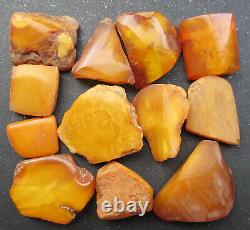 Natural Antique Genuine Butterscotch Egg Yolk Baltic Amber Stones 103g