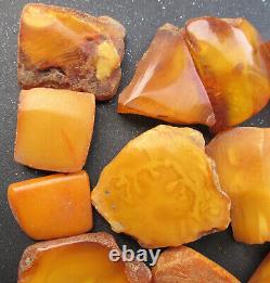 Natural Antique Genuine Butterscotch Egg Yolk Baltic Amber Stones 103g