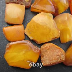 Natural Antique Genuine Butterscotch Egg Yolk Baltic Amber Stones 103g