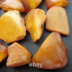 Natural Antique Genuine Butterscotch Egg Yolk Baltic Amber Stones 103g