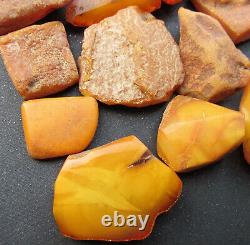 Natural Antique Genuine Butterscotch Egg Yolk Baltic Amber Stones 103g