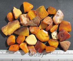 Natural Antique Genuine Butterscotch Egg Yolk Baltic Amber Stones 160g