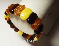 Natural BALTIC AMBER BRACELET Genuine Amber Jewellery Multicolour amber beads