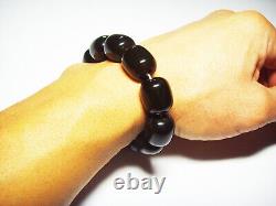 Natural BALTIC AMBER BRACELET Large Amber Beads bracelet for men pressed