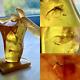 Natural Baltic AMBER Figure Statue Butterfly Many Inclusions Insects 30 g