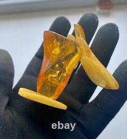 Natural Baltic AMBER Figure Statue Butterfly Many Inclusions Insects 30 g