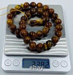 Natural Baltic AMBER ROSARY misbaha Tesbih prayer beads pressed