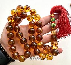 Natural Baltic Amber 120g. Exclusive Big 18mm. Islamic Prayer Rosary 33 Beads