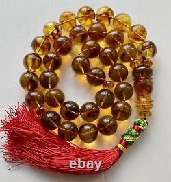 Natural Baltic Amber 120g. Exclusive Big 18mm. Islamic Prayer Rosary 33 Beads