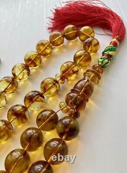 Natural Baltic Amber 120g. Exclusive Big 18mm. Islamic Prayer Rosary 33 Beads