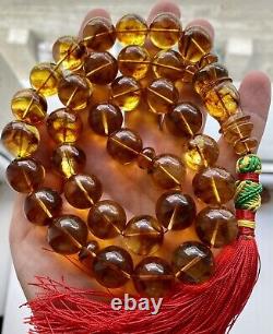 Natural Baltic Amber 120g. Exclusive Big 18mm. Islamic Prayer Rosary 33 Beads