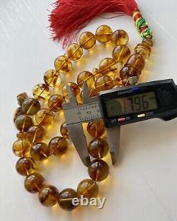 Natural Baltic Amber 120g. Exclusive Big 18mm. Islamic Prayer Rosary 33 Beads