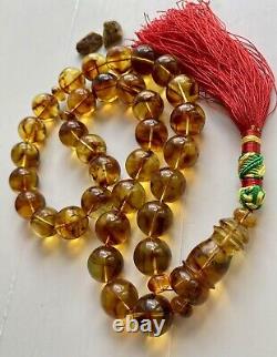 Natural Baltic Amber 120g. Exclusive Big 18mm. Islamic Prayer Rosary 33 Beads