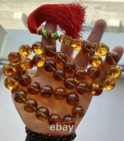 Natural Baltic Amber 120g. Exclusive Big 18mm. Islamic Prayer Rosary 33 Beads