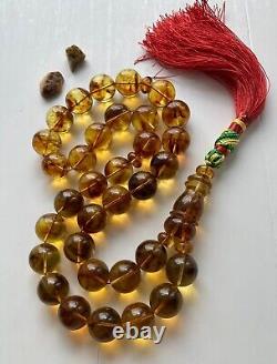 Natural Baltic Amber 120g. Exclusive Big 18mm. Islamic Prayer Rosary 33 Beads