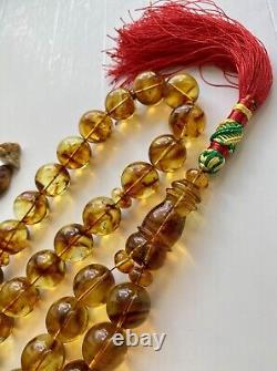 Natural Baltic Amber 120g. Exclusive Big 18mm. Islamic Prayer Rosary 33 Beads