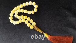 Natural Baltic Amber 29g Islamic Prayer Beads Misbaha Tasbih Rosary 33 Beads